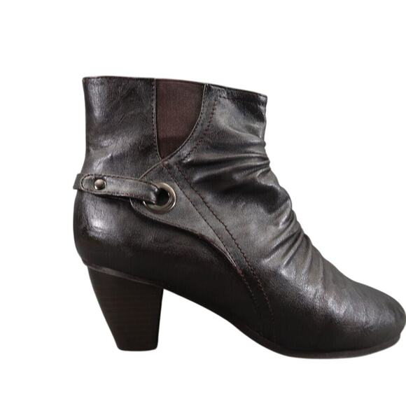 Spring Step Shoes Womens 39 Patrizia Bootie Block Heel Slouchy Leather Fashion - Picture 2 of 16